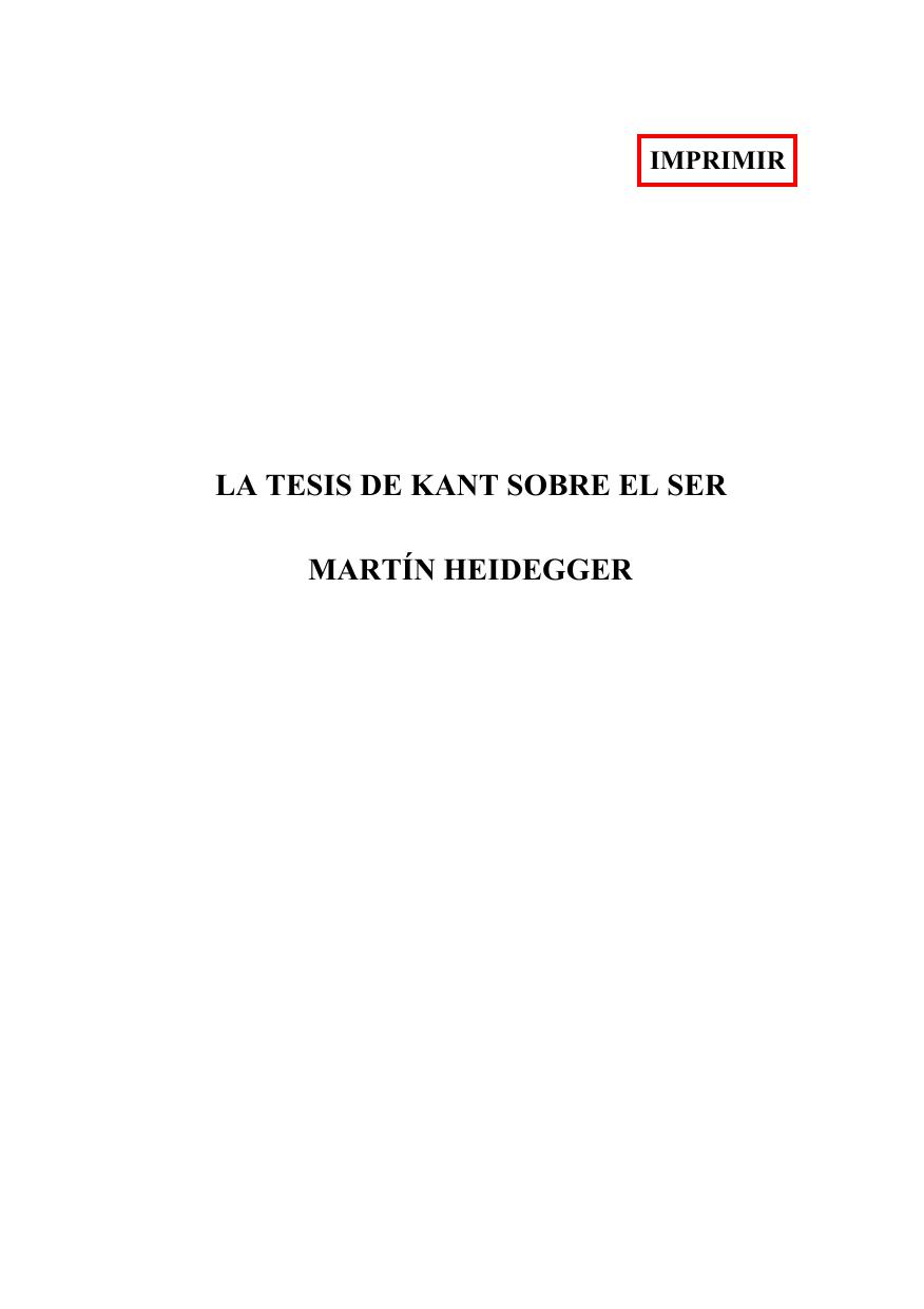 La tesis de Kant sobre el ser